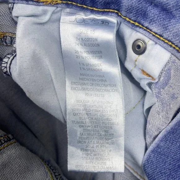 Joe's Jeans Girl's Size 16 (25x29) Mid-Rise Medium Wash Straight Leg Denim - Picture 11 of 12